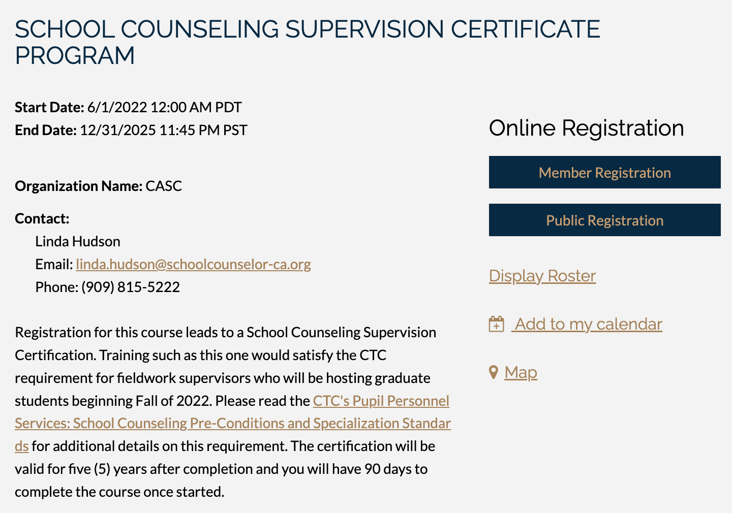 SC Supervision Certification 