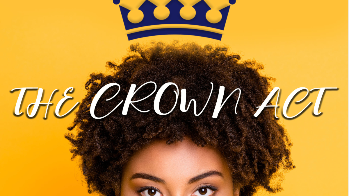 Black woman with an afro and a crown.