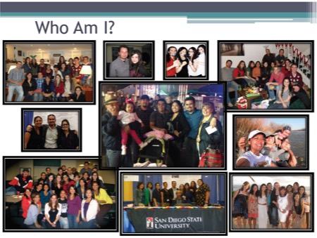 Photo collage of images from SDSU featuring groups of NAISC students posing together