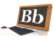 Image: blackboard logo of keyboard and monitor with letters 