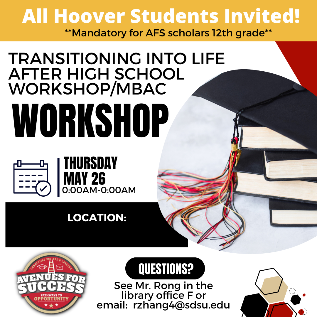 AFS Workshop: Transitioning into life after High School workshop/MBAC