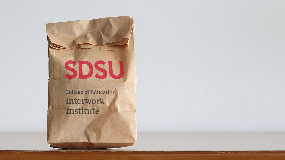 Graphic of a brown bad with the SDSU Interwork Institute logo